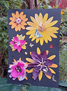 Christine P, floral fantasia, collage, recycled paper & card.jpg
